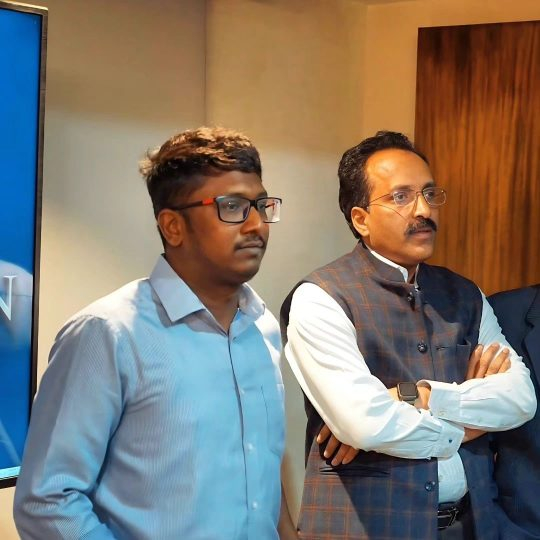 Sanketh Huddar engages with Dr. S Somanath, ISRO Chairman